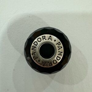 Pandora Murano Faceted Black and Silver Charm